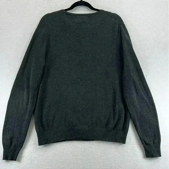 Grayson & Dunn Men’s Sweater Large Gray V-Neck Pullover 100% Cotton - Picture 4 of 9